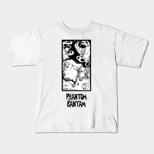 Ghost Chickens - Phantom Bantam Quote - Black Outline Version Kids T-Shirt